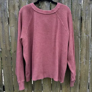 Old Navy Cozy Shrunk Waffle Knit Henley Sweater in Pink Bamboo Sz XXL thumbnail 10