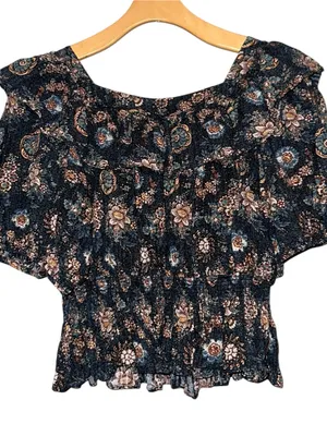 Ulla Johnson Women’s Size 8 Warner Square Neck Ruffle Peplum Cotton Blouse Top thumbnail 8
