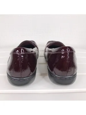 Clarks Collection Ashland Bubble Burgundy Patent Leather Loafers 7.5 thumbnail 5