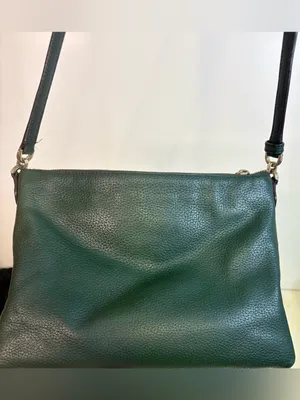 kate spa Kate Spade NY Jackson Forest Green Leather Crossbody Bag Purse Top Zip thumbnail 2