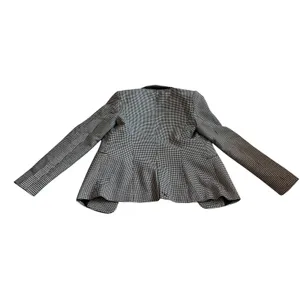 NWT‎ Catherine Malandrino Blazer Size 2 Black White Houndstooth Professional thumbnail 2