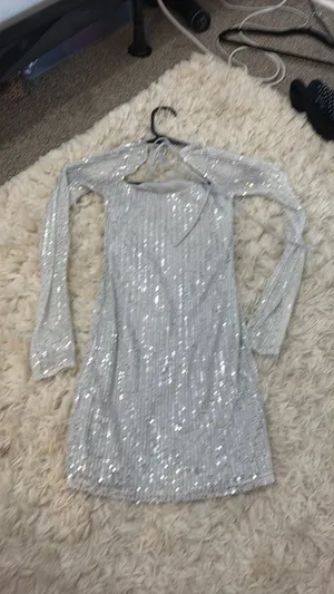 Lucy in the sky silver sparkle dress thumbnail 3