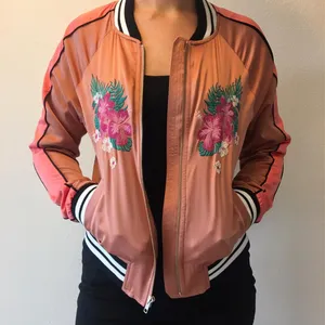 Mossimo Quilted Tropical Satin Bomber Jacket XS NWT thumbnail 1