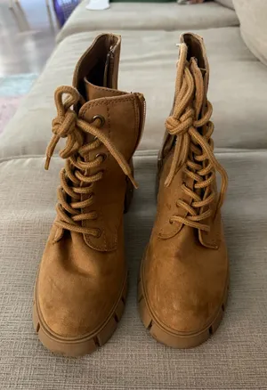 Target Women's Tan Suede Lace-Up Ankle Boots thumbnail 1