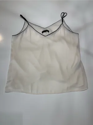 Banana Republic White Satin V-Neck Spaghetti Strap Camisole Size Large thumbnail 2