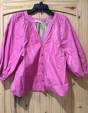 Pink leather top Size i would say fits around medium thumbnail 1