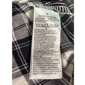 Gap Womens Black White Plaid Long Sleeve Button Down Dropped Waist Dress Size M thumbnail 7