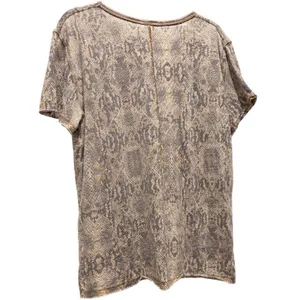 We The Free $68 Free People Snake Print Tee Round Neck Faded Burnout T-Shirt S thumbnail 3