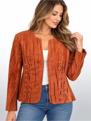 Mythology Genuine Leather Jacket Sienna Lace-Up Details Size 4 NWT thumbnail 14