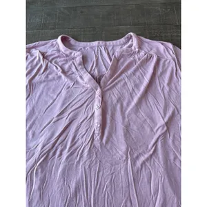 Loft‎ Women's Purple 1/4 Sleeve V Neck 3 button Top Size XL thumbnail 3