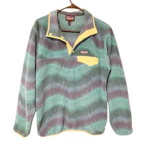 Patagonia Medium Lightweight Synchilla‎ Snap T Fleece Aurora Dark Borealis Green thumbnail 2