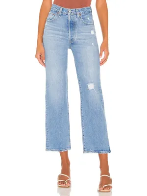 Levi’s Premium Ribcage Straight Ankle Jeans 26 Samba Done Distressed $108 thumbnail 13