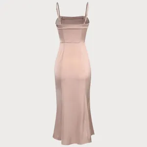 RIHOAS The Pink Bodycon Satin Cami Midi Dress XS thumbnail 7
