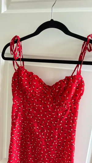 Red Floral Shein Dress thumbnail 3