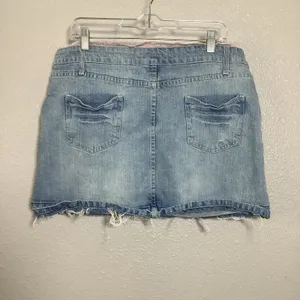 Deb Jeans Vintage Y2K Denim‎ Pink Lace Trim Coquette Feminine Mini Skirt Sz 16 thumbnail 5
