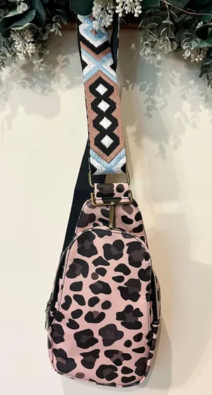 Leopard Print Sling bag/Crossbody Bag-Comes w/Guitar Strap-Bought from a Boutique-NWOT thumbnail 1