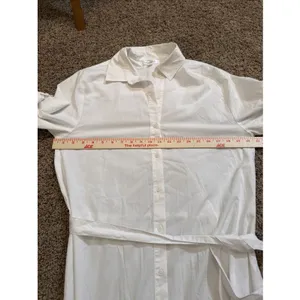 Summersalt Medium The Silky Luxe Effortless Shirt dress Cover- Up White thumbnail 6