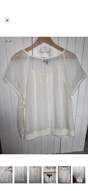 Relativity Y2K Sheer Blouse White Size XL thumbnail 6