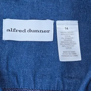 Alfred Dunner Womens Blue Denim Vest‎ Floral Embroidered Beaded Size 14 Indigo thumbnail 7