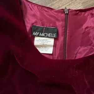 My Michelle Deep Red Velvet Midi Dress thumbnail 2