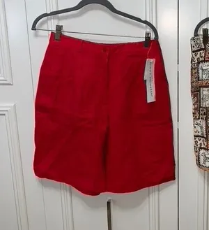 Women's Medium Shorts 2 Piece Set Geranium Red & Animal Print‎ Casual thumbnail 1