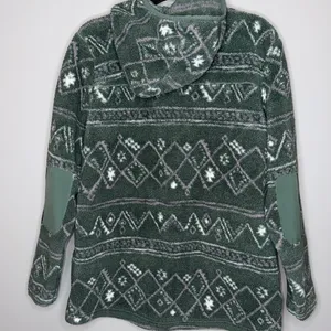 The North Face Campshire Womens XL Green White Fleece 1/4 Zip Hooded Pullover thumbnail 2