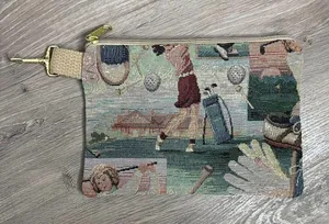 Vintage Woven Knitted Golf Golfer Carry All Change Purse Wallet Clutch One Size thumbnail 1