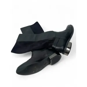Cole Haan 8 Adler black leather and suede tall knee-high boots Riding Buckle thumbnail 5