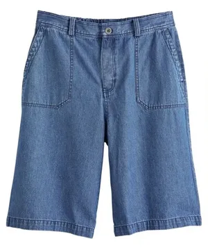 Women's Wide-Leg Cotton Denim Shorts new‎ thumbnail 1