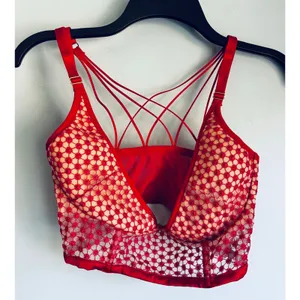 Victoria's Secret Bra Lingerie Sling Underwire Red 34DDD Valentine’s Holiday thumbnail 4