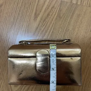 Vintage La Regale Copper Gold metallic evening clutch rectangle crossbody thumbnail 8