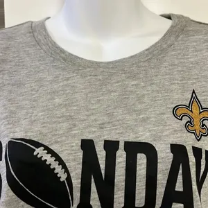 NFL New Orleans Sunday Football Women’s Short Sleeve Heather Gray T-Shirt-Large thumbnail 6