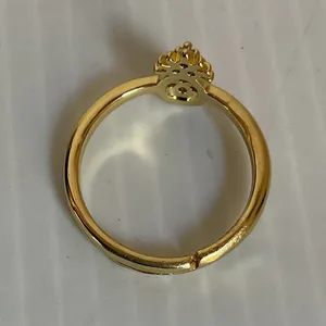 Gold-Plated Pineapple Necklace & Ring Set Sparkling Rhinestones Fashion Jewelry thumbnail 8
