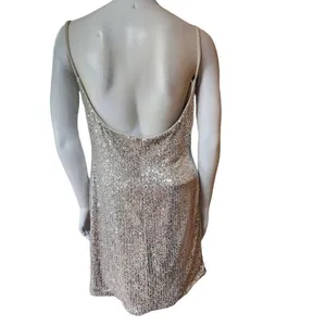 La Femme Silver Sequin Spaghetti Strap Mini Dress (12) thumbnail 6