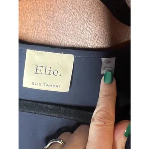 Elie Tahari Blue Pleated Maxi Dress Quiet Luxury Minimalist Old Money Classic S thumbnail 4