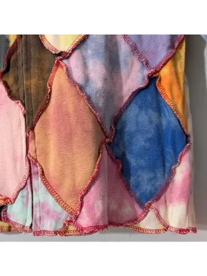 Shop Therapy Patchwork Zip Hoodie Pink Size M thumbnail 6