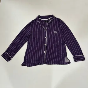 Lauren Ralph Lauren Purple Pinstripe Pajama Set Medium Sleepwear Lounge Set thumbnail 3