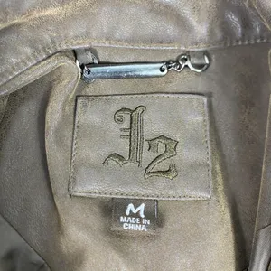 J2 Jacket Womens Medium Brown Faux‎ Leather Moto Biker Full Zip Pockets Collared thumbnail 6