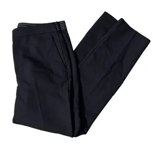 ZARA BASIC Collection Black trousers zip hem Back stripe straight leg size Lg The ZARA BASIC Collection Black trousers are stylish dress pants in size L with a zip hem feature and back stripe accents. Made from a fabric blend of blended polyester, these pants have a straight leg style and pockets for added convenience. Perfect for casual occasions in the summer, fall, and spring, these trousers are machine washable for easy care. The black pants with stripes offer a city-inspired theme, making them a versatile and chic addition to any woman's wardrobe. thumbnail 1