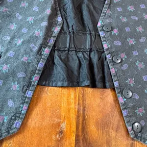 By Choice Vintage 90s Paisley Floral Button‎ Front Vest Black Purple Medium USA thumbnail 6