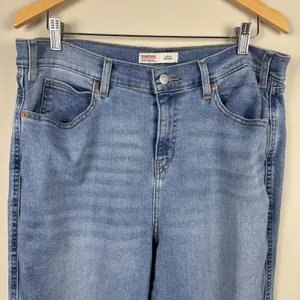 Levi's Signature Heritage Boyfriend Jeans Blue Denim Cuff 14 W32 Distress thumbnail 2