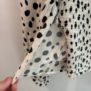 Reformation‎ Dalmatian Polka Dot Bustier Top White Black Long Sleeve Size 0 thumbnail 4