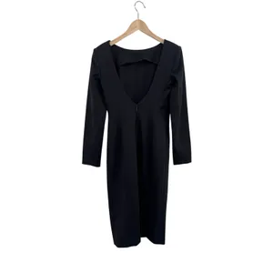 Spanx Black Long Sleeve Low Back Bodycon Cocktail‎ Midi Dress NWT Small thumbnail 3