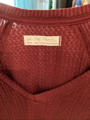 We the free waffle knit thermo rich wine color see one snag on 4th picture thumbnail 7