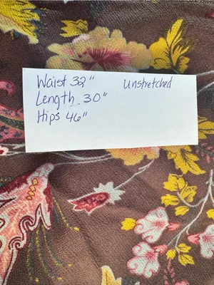 Reversible Floral Animal Midi Skirt 32” L Green Brown Fall Boho Indie Academia thumbnail 11