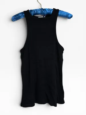 AGOLDE Bailey Black ORGANIC COTTON Ribbed Knit Tank Top Sleeveless stretchy Sm thumbnail 6