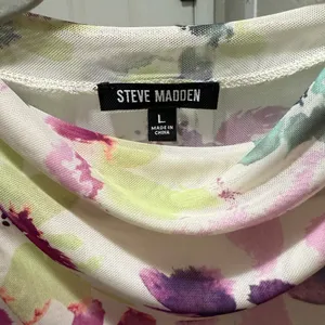 Steve Madden Dalia Floral Draped Bodysuit Top size L thumbnail 4