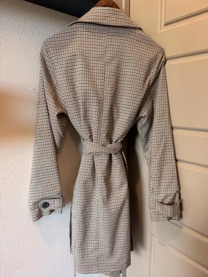 Houndstooth Violet Romance Lightweight Trench Jacket Brown Size 6 thumbnail 2