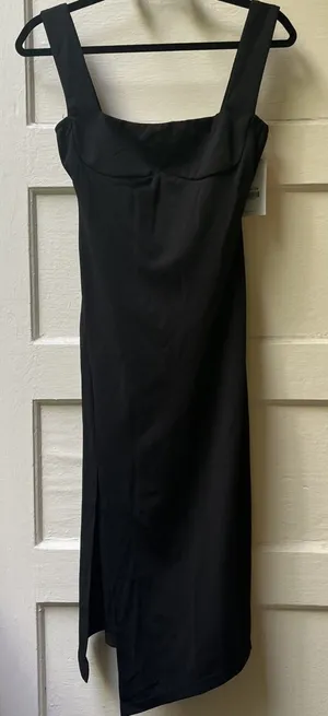 Hello Molly Black Dress Sz 6 Sleeveless Leave The Light On Party Club Rave Slit thumbnail 1