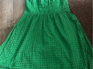 The shirt Rochelle Behrens Ashby Sleeveless Eyelet Halter Sundress - Green thumbnail 2